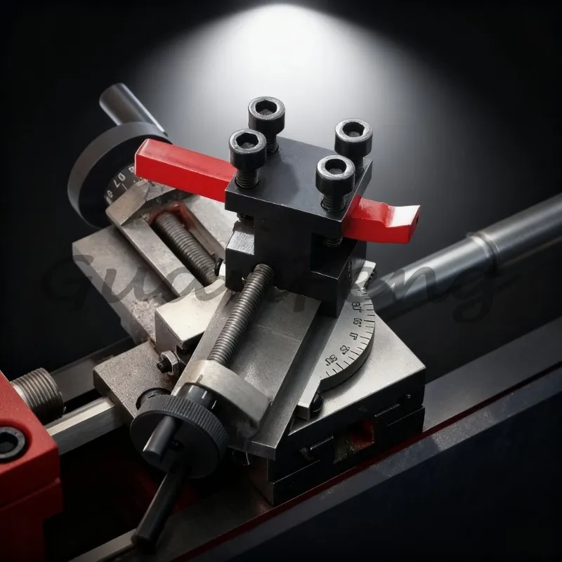 Precision Rotary Angle Tool Holder Mini Slide Plate S/N 10154 for Mini Lathe Rotatable Tool Rest for Taper Chamfer Metal Turning