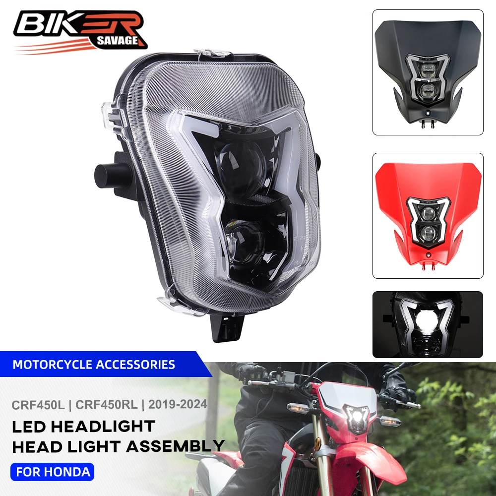 

E24 Headlight Assembly For Honda CRF450L CRF450RL 2019-2024 Motocross Accessories Racing LED Light Waterproof CRF 450L 450RL