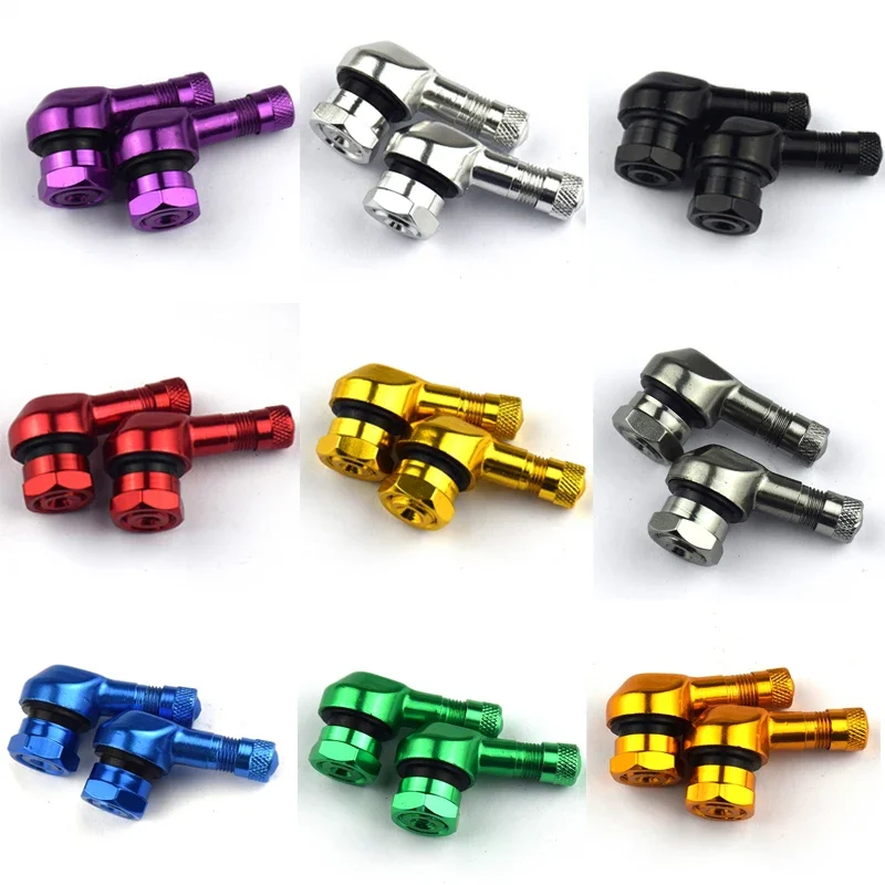 1PCS Motorcycle Tire Valve Stem Rim 90 Degree Angle Aluminum Alloy Valve Motorcycle Wheel Tire Valve Stems Rim Wheel Parts