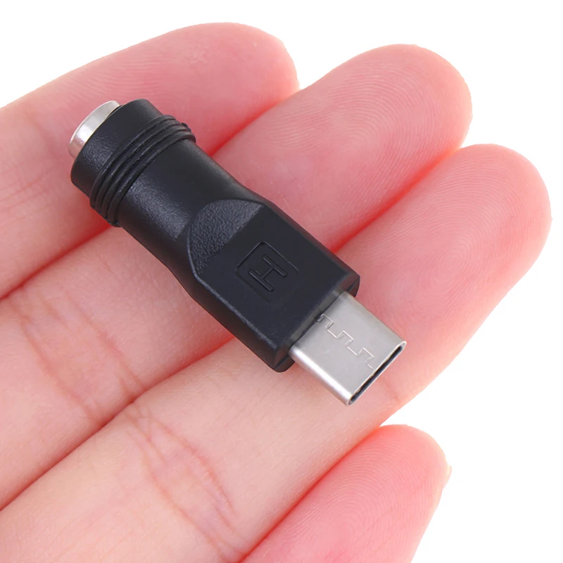 1pc 5.5*2.1mm Female Jack To Type-C 3.1 Male Plug 90/180 Degree DC Low Frequency Adapter For Mobile Phones-F(x)