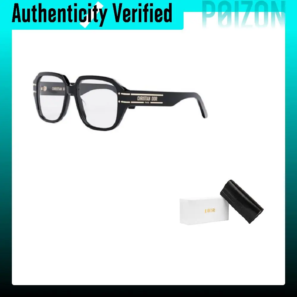 DIOR Acetate Irregular Shape Eyeglass Frames Unisex Black DIORSIGNATUREOS3I1000