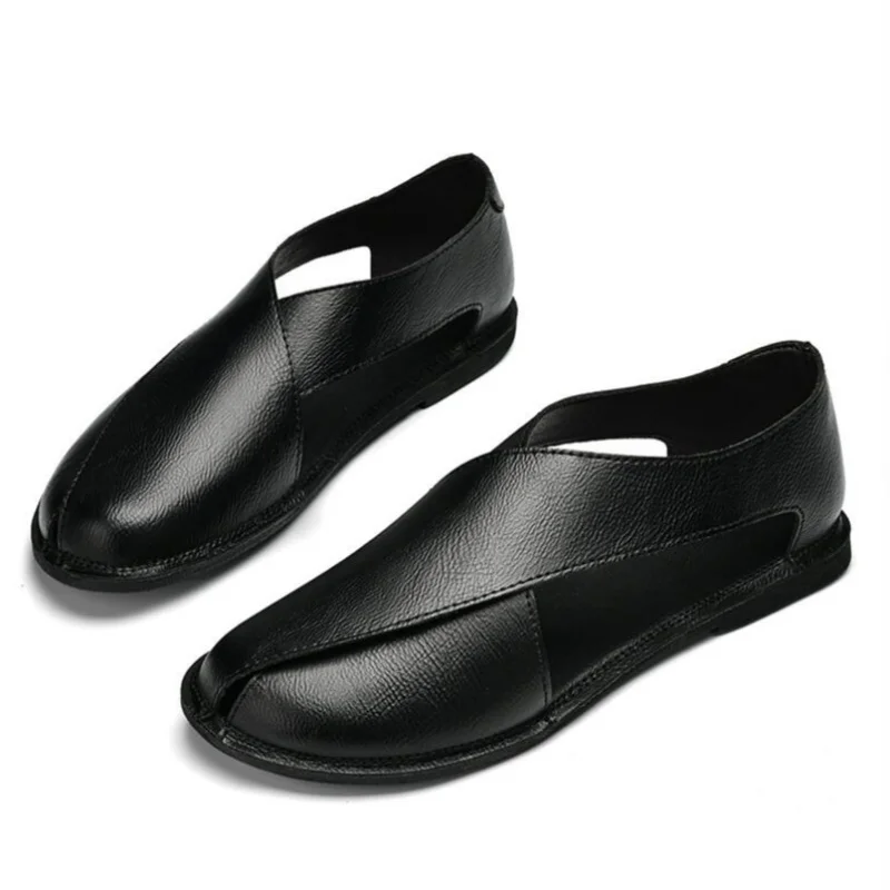 

Genuine Leather Men's Sandals Beach Shoes Slippers High Quality Non-slip Men Casual Breathable Summer Footwear Mens Outdoor Shoe