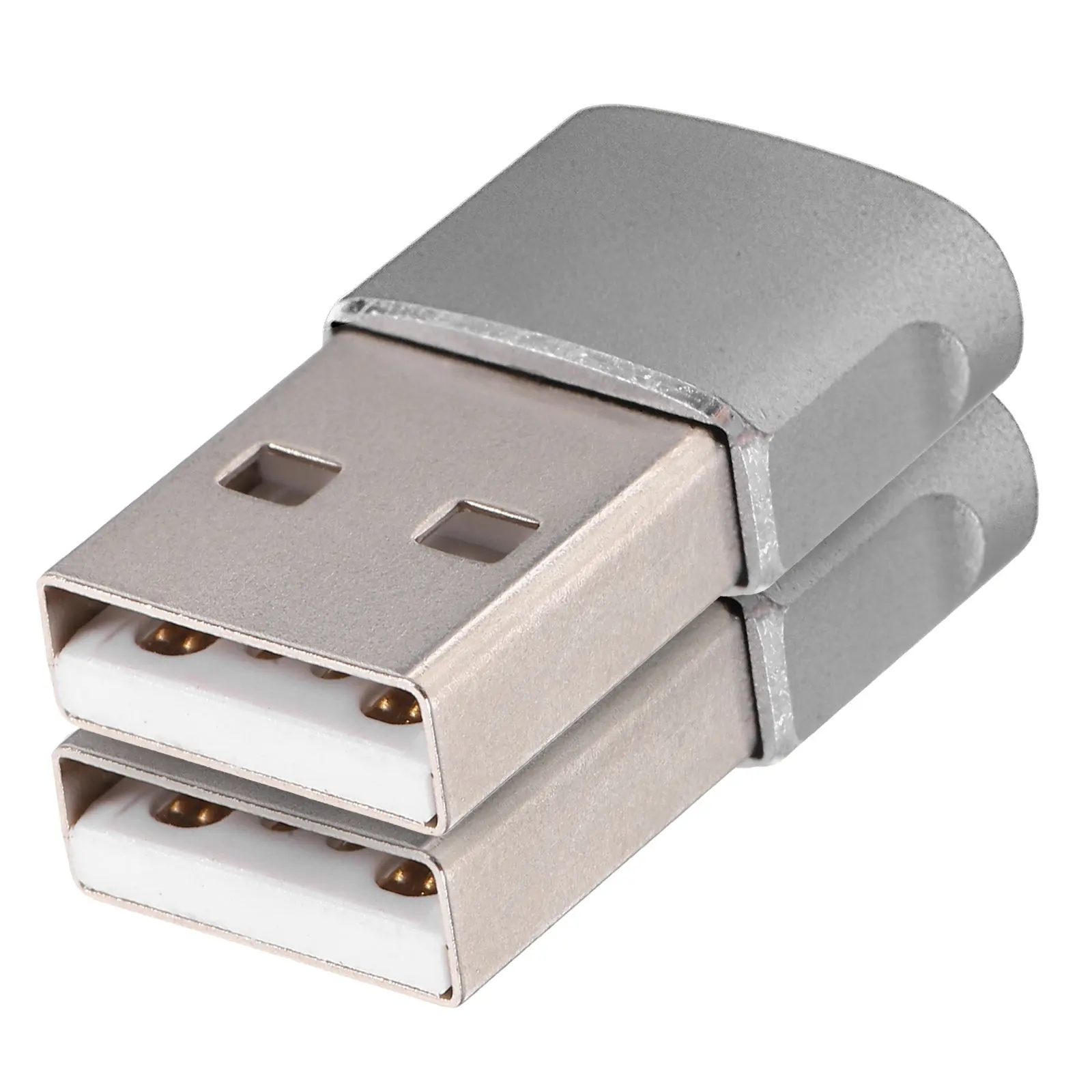 2Pcs Type-C USB to USB-C Converter Widened Gold Terminal Aluminum Alloy Shell Fast Charge Data Transfer Laptop Charger Adapter