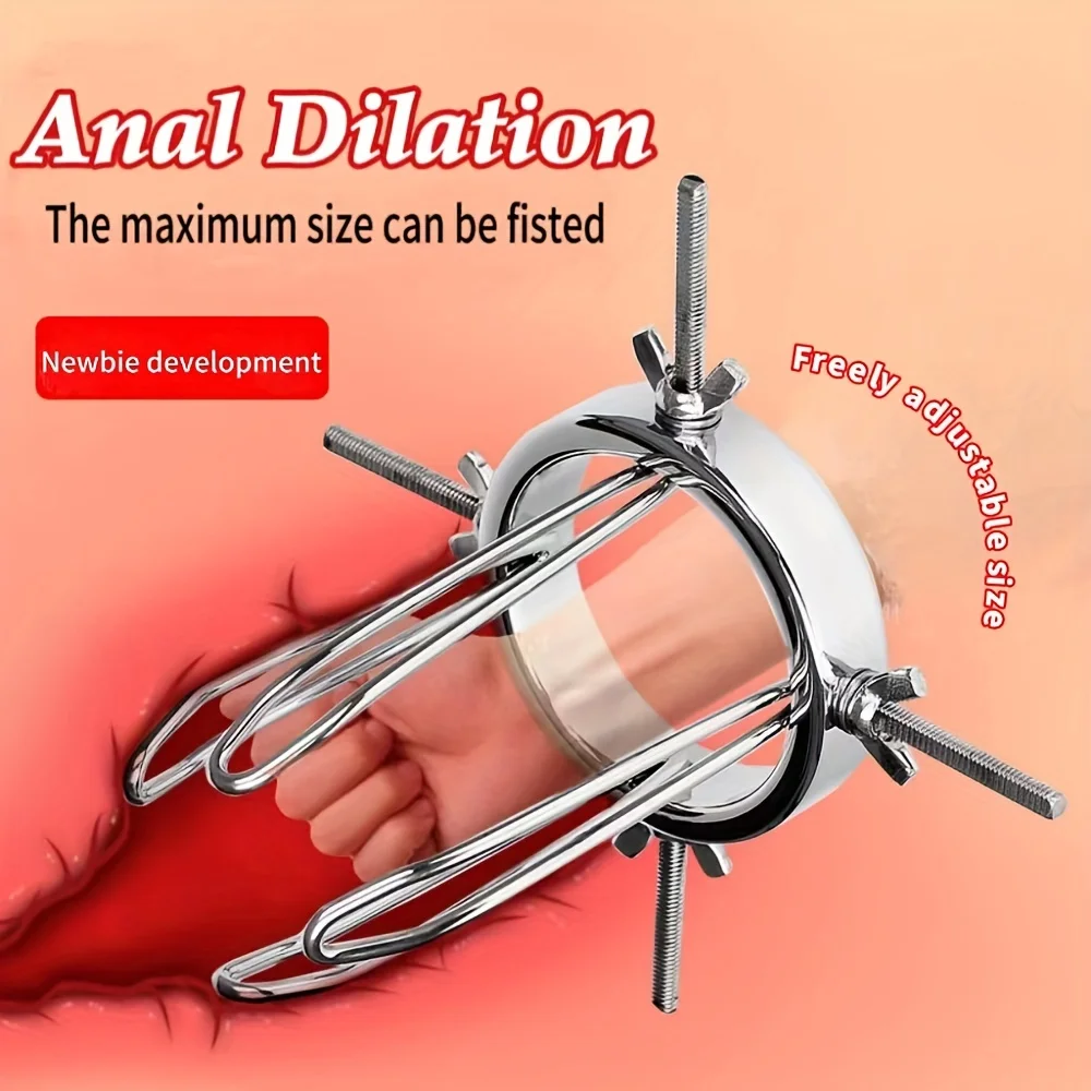 1 Piece Adjustable Anal Speculum Anal Expander Ass Expander, Metal Material Easy to Clean, Anal Sex Toys for Men and Women