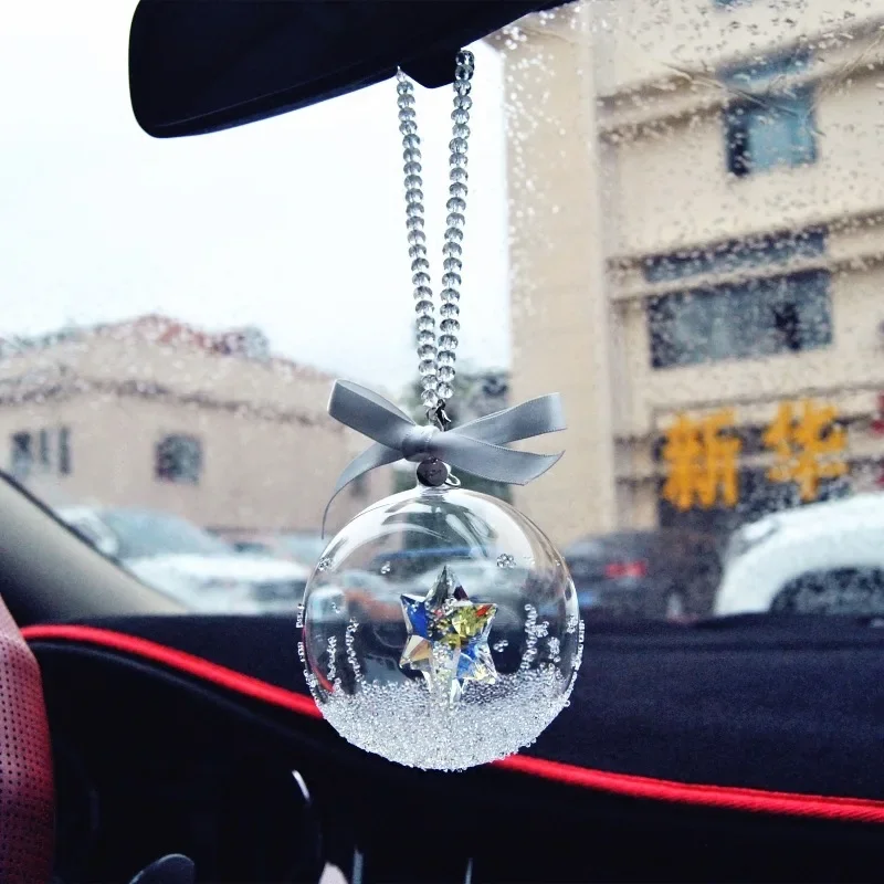 Car Pendants Christmas Version Of Crystal Ball Stars Angel Snowflake Wind Chime Decorative Hanging Ornament