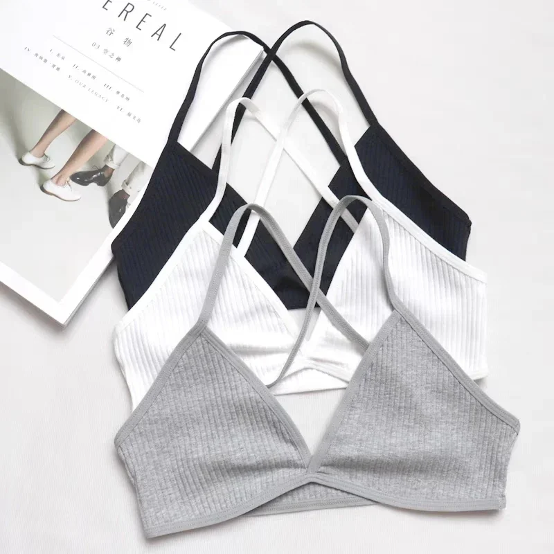 Sujetador sin costuras con escote en V profundo para mujer, Bralette fino triangular Sexy, Tops traseros, ropa interior de inmersión, chaleco de