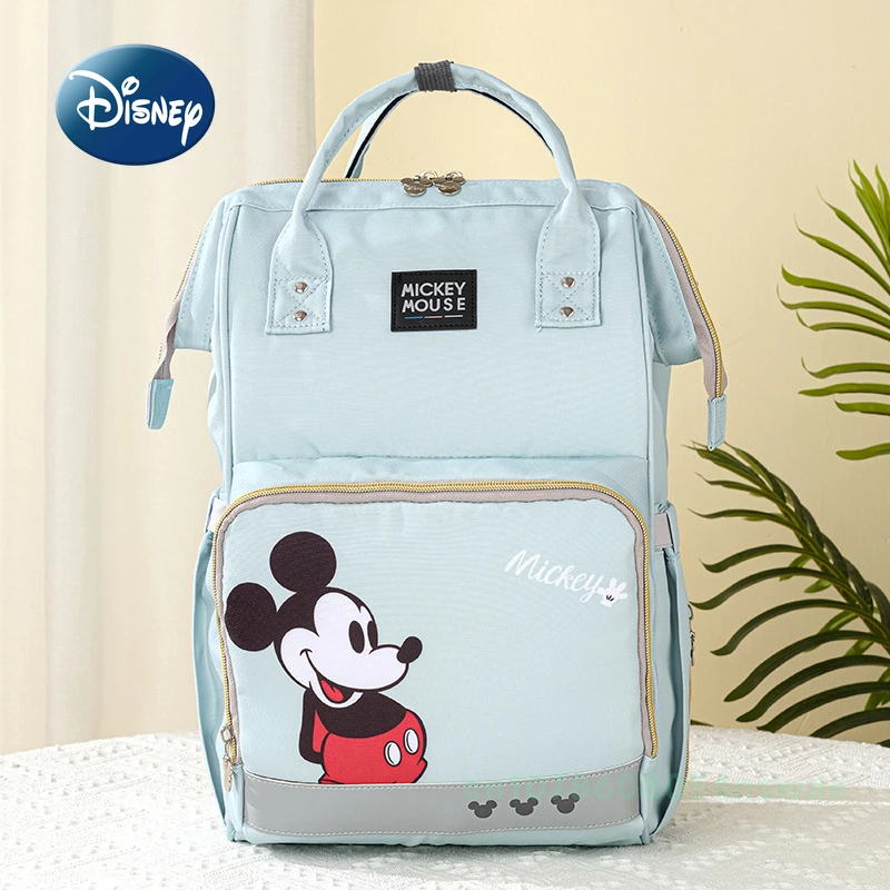 Disney-mochila Original para pañales de bebé, bolsa de pañales de dibujos animados, multifuncional, a la moda, impermeable, de gran capacidad