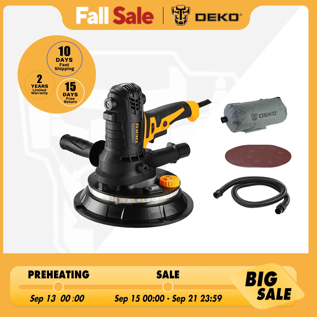 

DEKO DKWP180CDLD/DKWP180CD 900W Drywall Sander Grinding Portable Polishing Machine