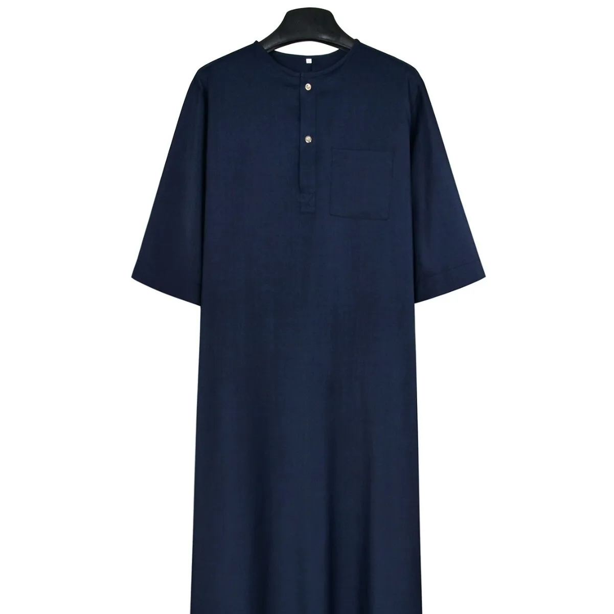 2025 Abito da uomo nuovo Caftano arabo Camicia lunga Abbigliamento da uomo Camicia lunga Colletto alla coreana Cotone Lino Qatar Dubai Lusso Islam Elegante