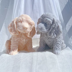 Cocker Spaniel Puppy Candle Silicone Mold 3D Animal Cute Puppies Statue Soy Wax Mould Dog Lover Gift Home Decor Molds