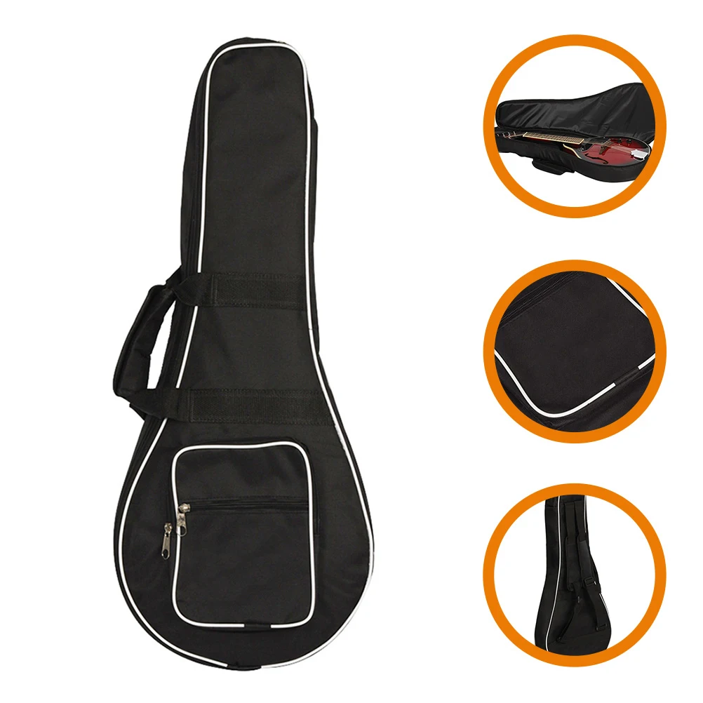 

Mandolin Bag Stylish Waterproof Design Multi-Pocket Storage Smooth Zipper Closure Portable Lightweight Case For Instrument