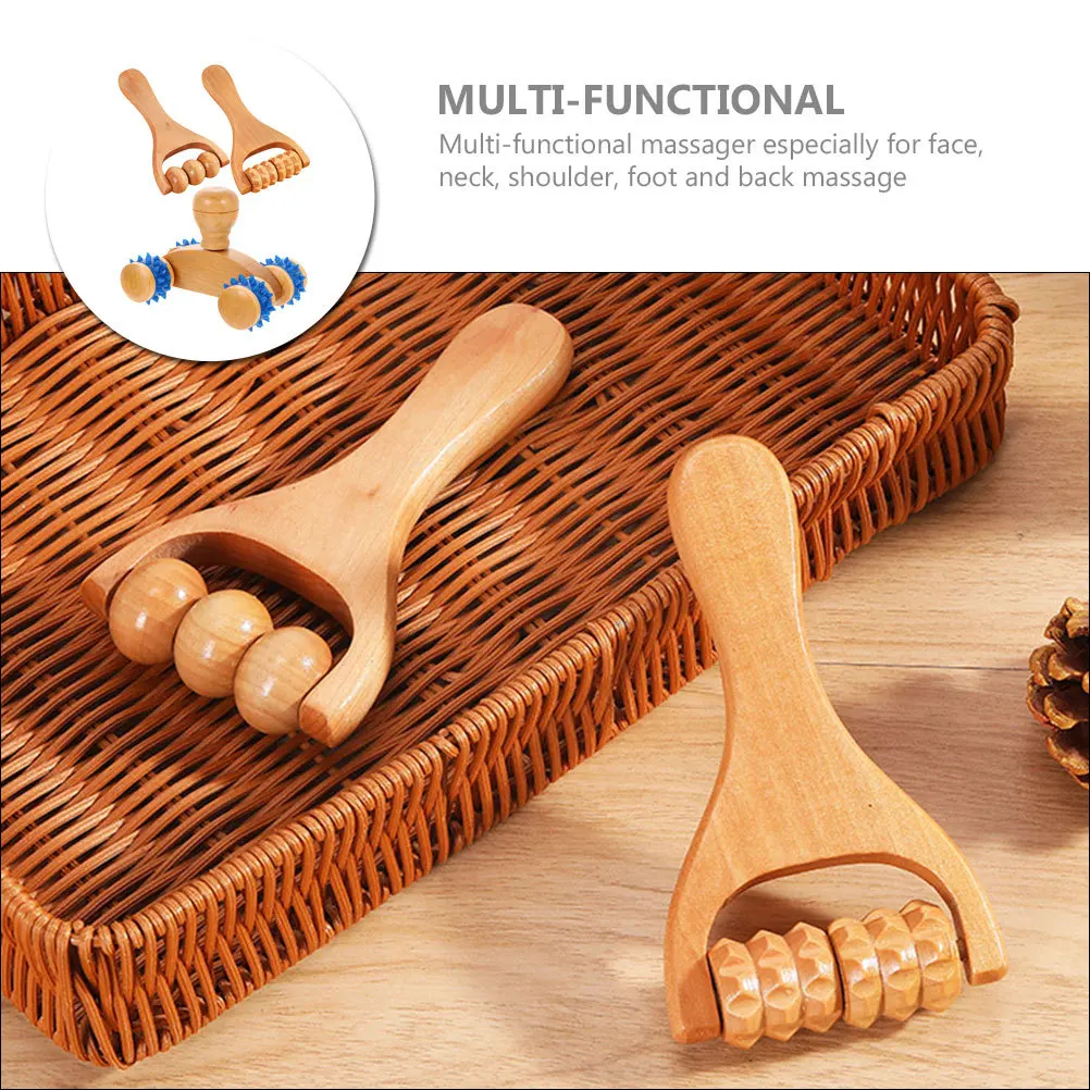 

3Pcs Wood Massage Tools Wooden Foot Massager Rollers Portable Home Travel Neck Back Massager Wood Massage Tools