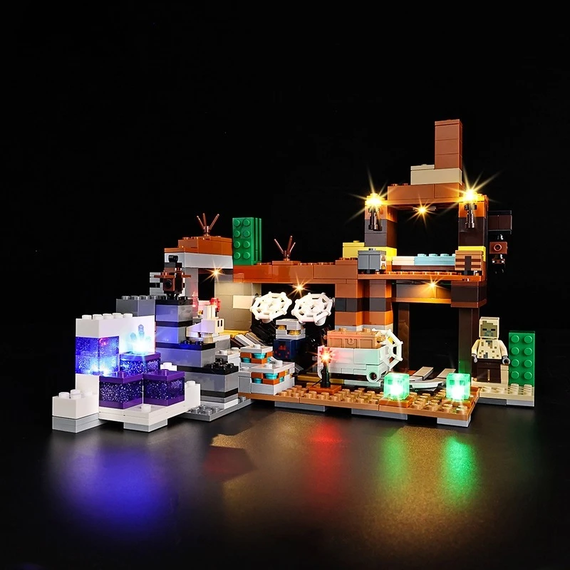 مجموعة إضاءة LED بدون نموذج مناسبة لـ LEGO The Badlands Mineshaft Minecraft 21263 (لا تشمل مكعبات البناء)