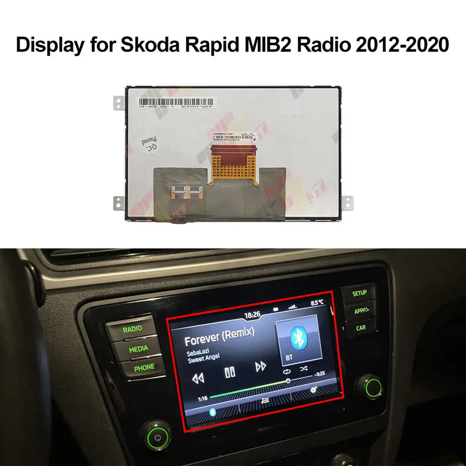 Display for VW Golf 7 Tiguan Skoda Octavia 3 Rapid Yeti MIB2 Radio Media