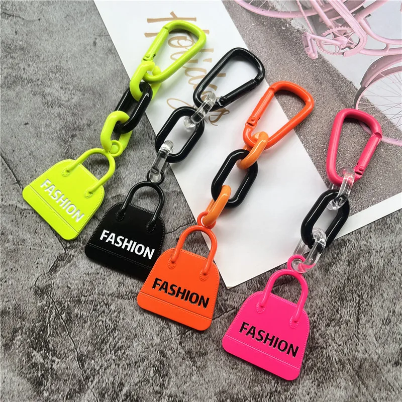 Keychain Lanyard Metal Key Chain Accessories Contrasting Color Landyard Kawaii Pendant Bag Decoration Premium Luggage Jewelry