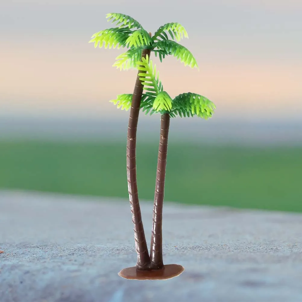 24 pezzi mini palme di cocco vasi per piante in miniatura in plastica impermeabile micro paesaggio creativo decorazioni fai da te per giardini fatati