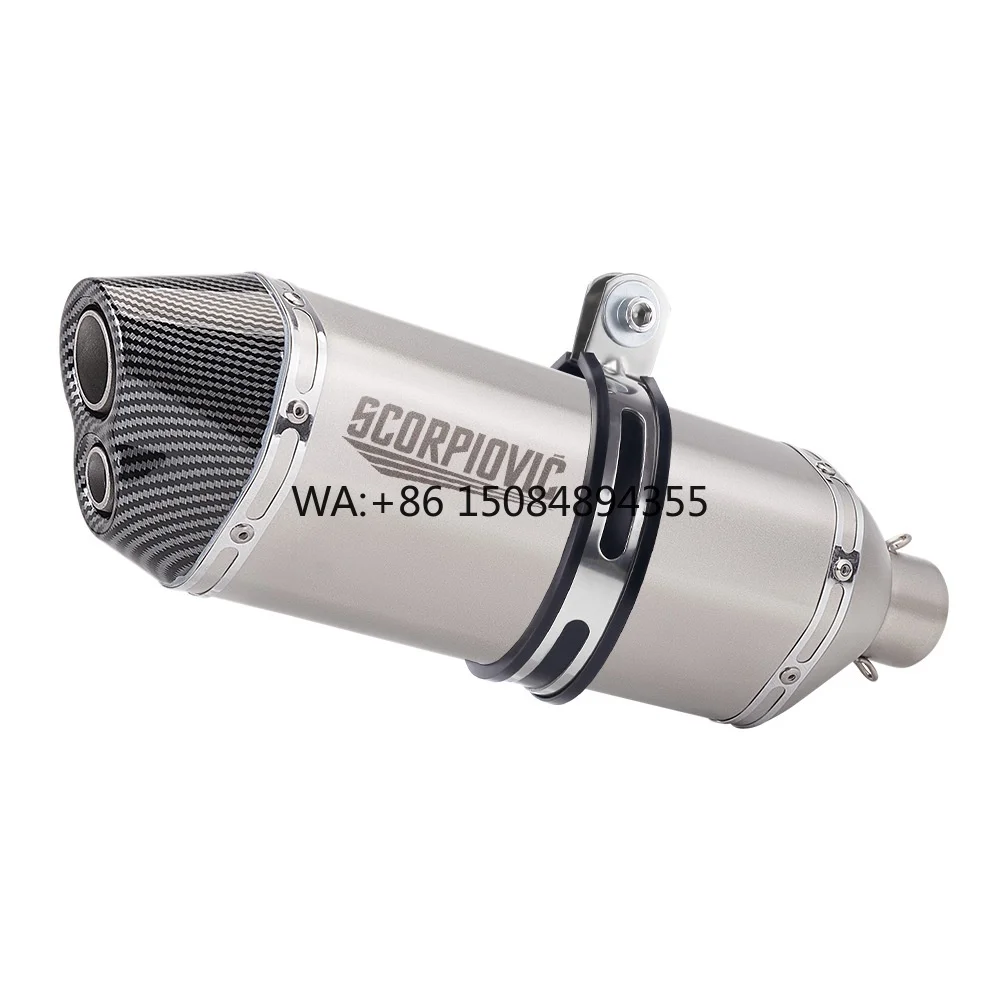 Large 470 Hexagon Dual Hole Motorcycle Exhaust System 51MM Diameter Universal Non-Destructive Straight Modification New