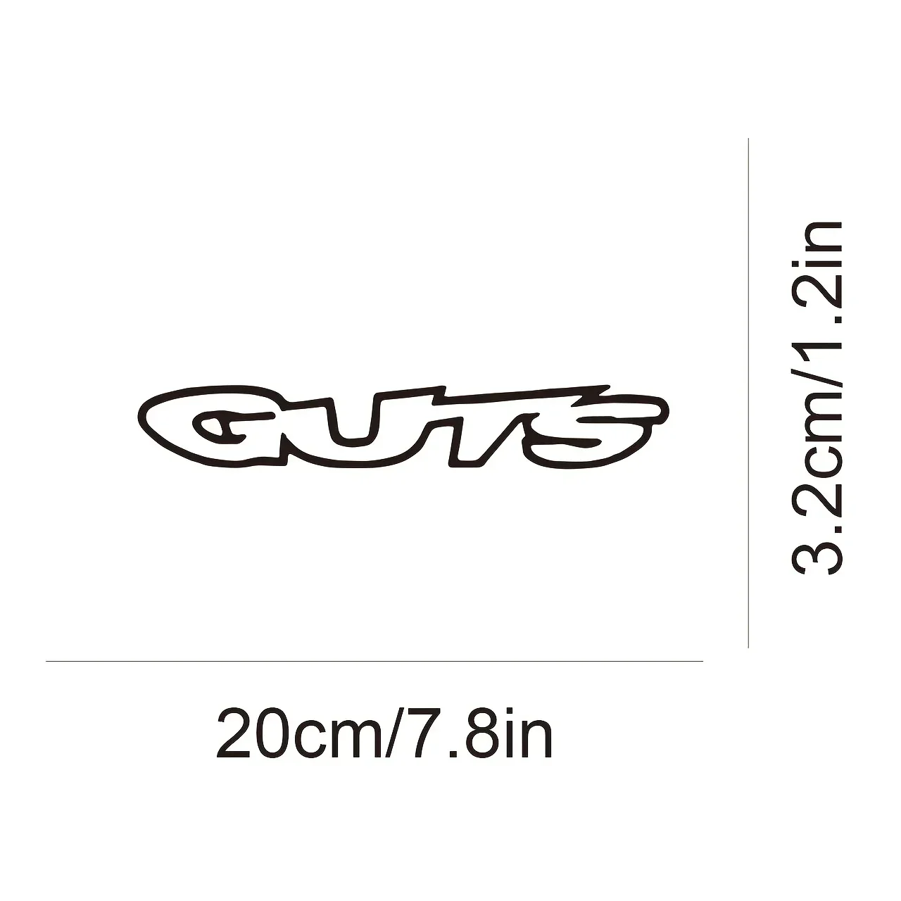 1 Stück GUTS Schriftzug Wasserdichter Vinyl-Aufkleber Universeller Aufkleber für Auto Motorrad Roller Fahrzeug Außendekoration Zubehör – Detail 6