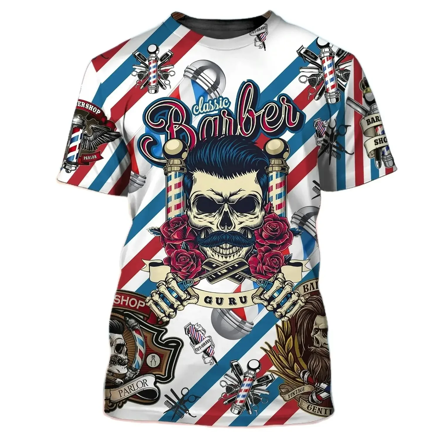 Mono profesional de peluquero estampado para hombres y mujeres Vintage cuello redondo manga corta calle Hip Hop divertida camiseta Tops de verano nuevo