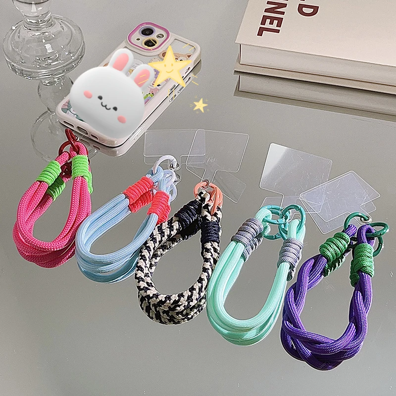 Cute Candy Colors Phone Chain Cellphone Short Strap Phone Wrist Straps Hanging Rope Anti-lost Lanyard Chain Jewelry Accessories