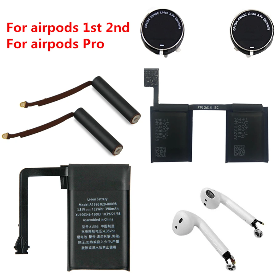 New Battery For airpods 1st 2nd A1604 A1602 A1938 A1523 A1722 A2032 A2031 air pods Pro 1 2 Wireless Headset Charging Box A1596