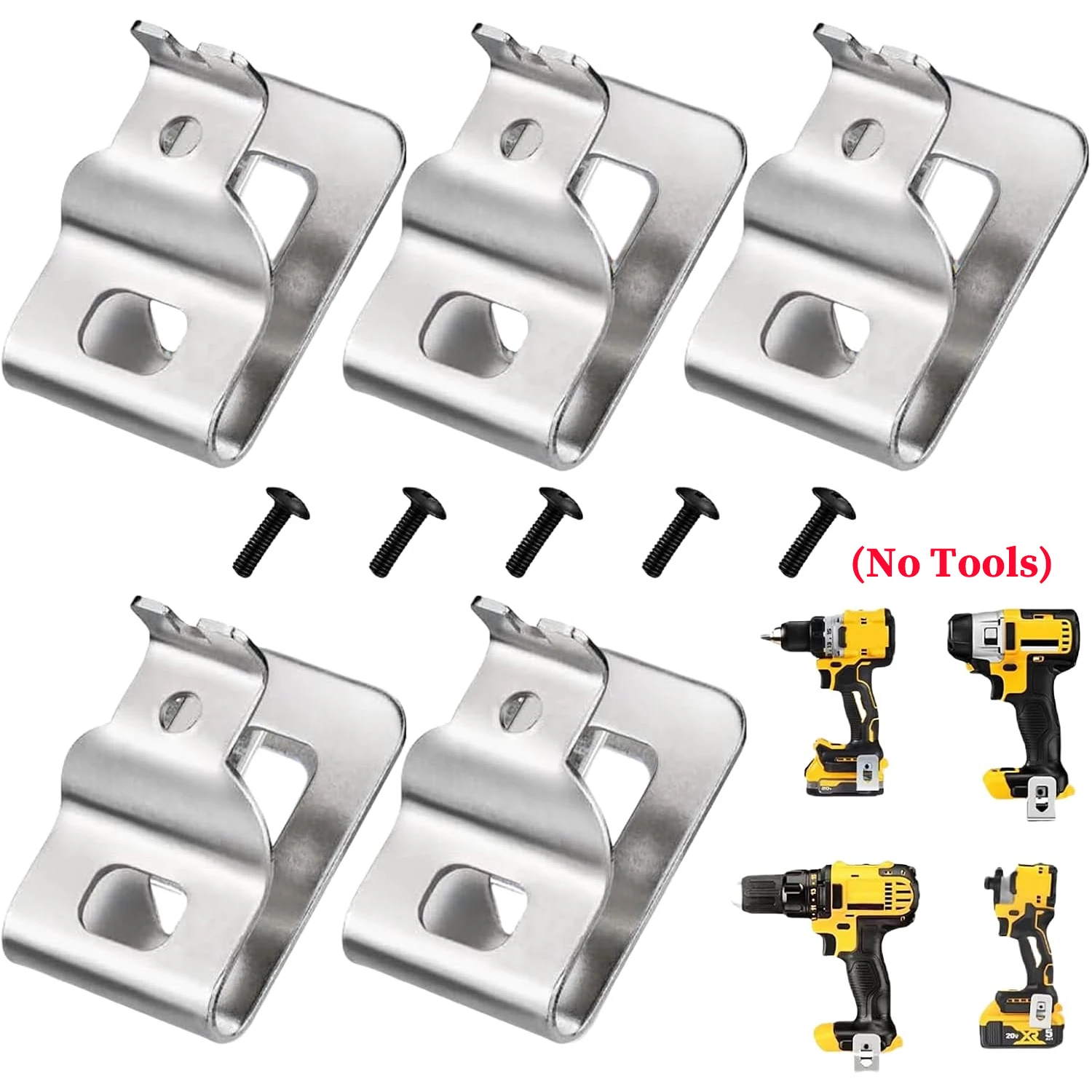 

5 шт. зажимы для ремня Dewalt, зажимы с крючками из нержавеющей стали, набор инструментов с винтами, замена ремня для Dewalt 20 В Power Too