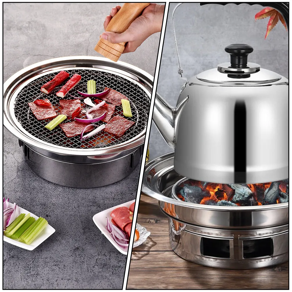 

Набор: портативный корейский мангал из нержавеющей стали, уличный угольный гриль, мини-печь для барбекю, инструменты для домашнего барбекю, для сада и пикника