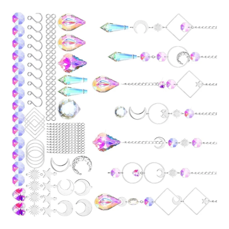 Attrape-soleil en cristal suspendu, 200/370/157 pièces, cristaux colorés, livraison directe