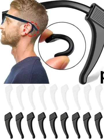 2/40pcs Silicone Ear Hook Anti-slip Glasses Leg Ear Sleeve Bracket Fastener Sunglasses Accessories Grip Anti-fall Eyewear Holder