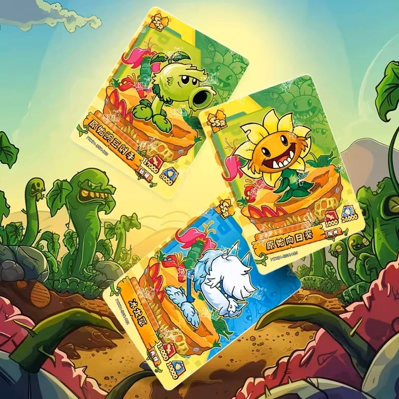 Tarjeta auténtica KAYOU Plants vs. Zombies, Super Time Adventure, dinosaurio, crisis, GP, juego periférico, tarjetas de colección de juguetes