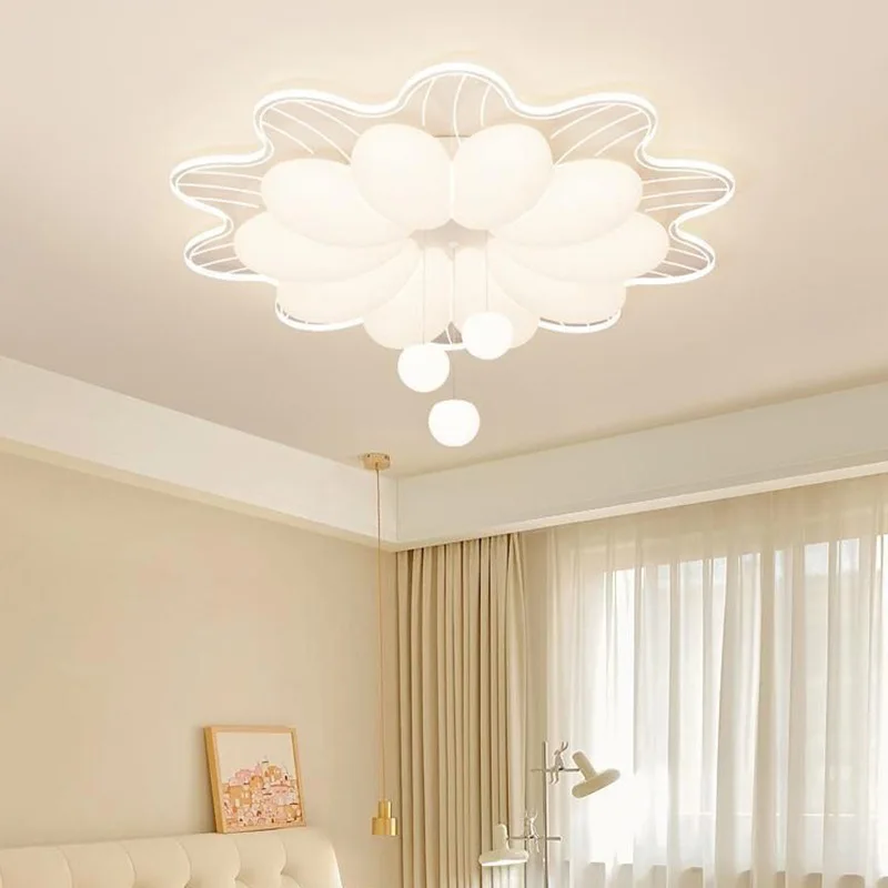 French Cream Style Pumpkin Star Ceiling Lamp LED Creative Living Room Ceiling Chandelier Room Decoration Pendant Light