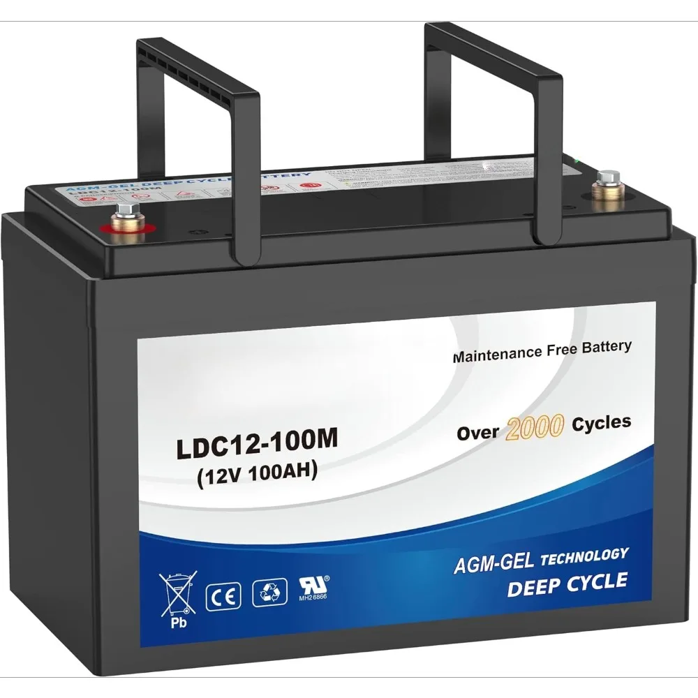 

Аккумулятор глубокого цикла 12 В, 100 Ач, LDC12-100M, бесплатная обслуживание группы BCI, 27 размеров, перезаряжаемые гелевые батареи AGM для солнечных батарей, автофургонов,