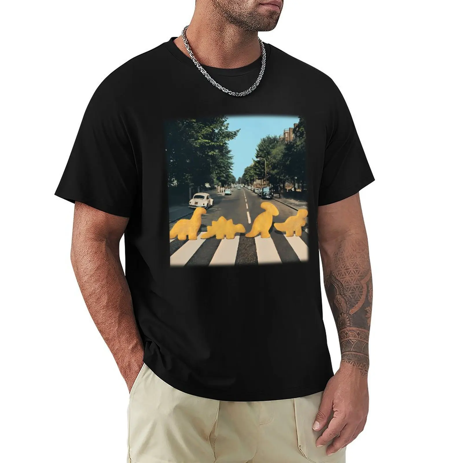 

Dinosaur Chicken Nuggets - Nuggie Road T-Shirt Odor Resistant Short Sleeve Top