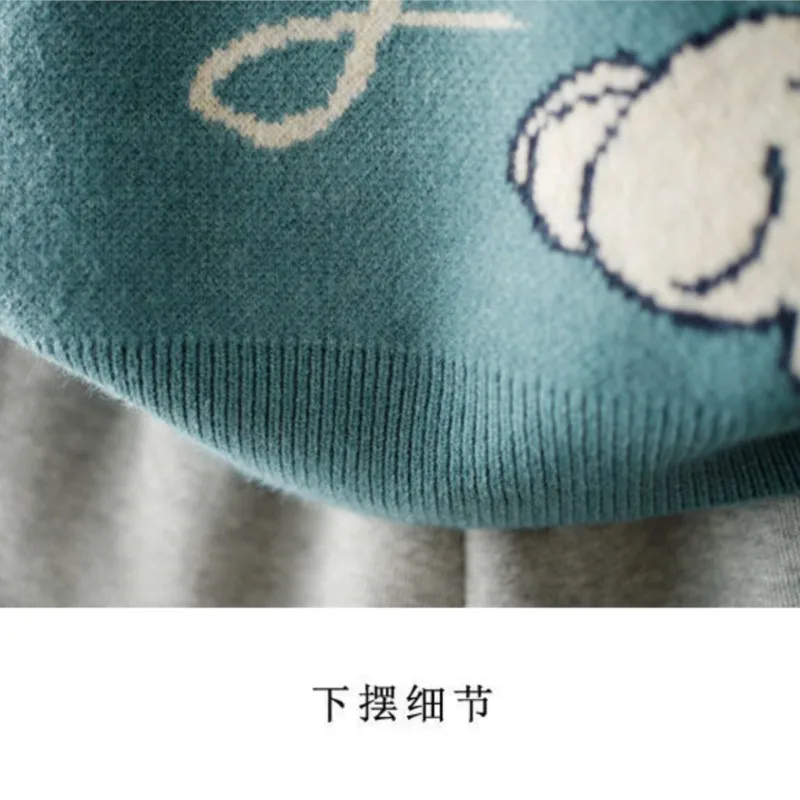 Disney Duck Long Sleeve Autumn Winter Cardigan Jumper Top Turtleneck Pullovers Casual Sweaters Women Loose Sweater Girl