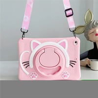 For Honor Pad 5 6 7 8 12.1 V6 V7 X6 10.4 2024 X8 Pro 10.1 11inch Cute 3D Cartoon Kitty  Holder Silicone Tablet Protective Case