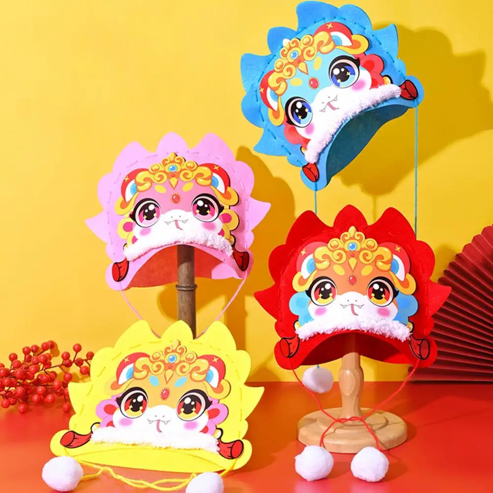 Easy Diy Hat for Kids Chinese New Year Snake Head Hat Making Kit for Kids Photography Props Festive Dress Up Boys Girls for Ages