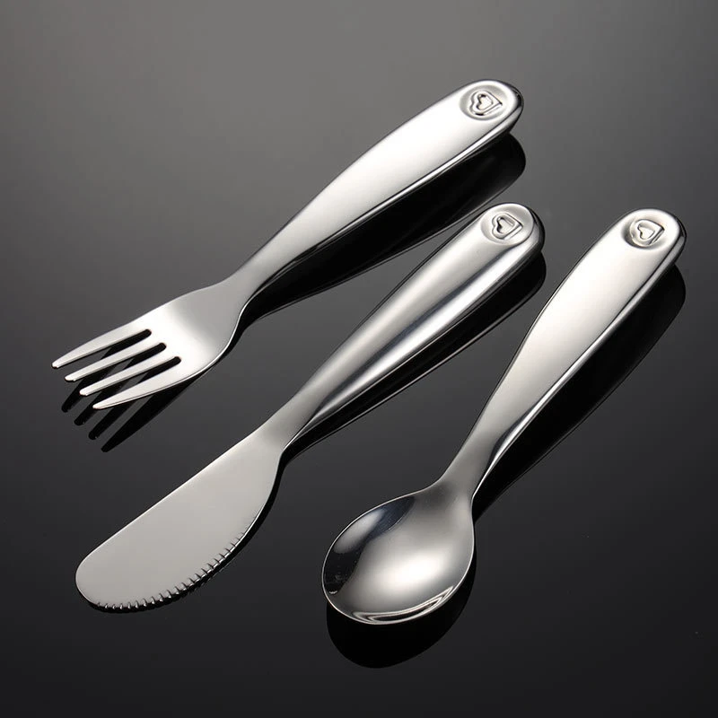 316 Stainless Steel Love Heart Cutlery Set for Children Western Spoon Fork Knife Dinnerware Sets Tableware Kitchen Utensils