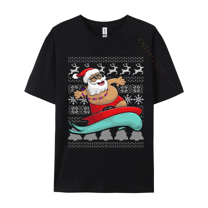 Ugly Sweater Christmas Mele Kalikimaka Apparel Santa Surf Discount Mens T-Shirts Tops Shirt Cotton Fabric O Neck Tops Tees Funny