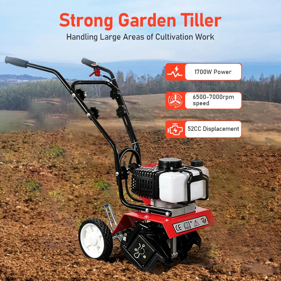 Petrol Micro Cultivator Mini Agricultural Garden Tools Multi-function Rotary Tiller Machinery Farm Tilling Equipment
