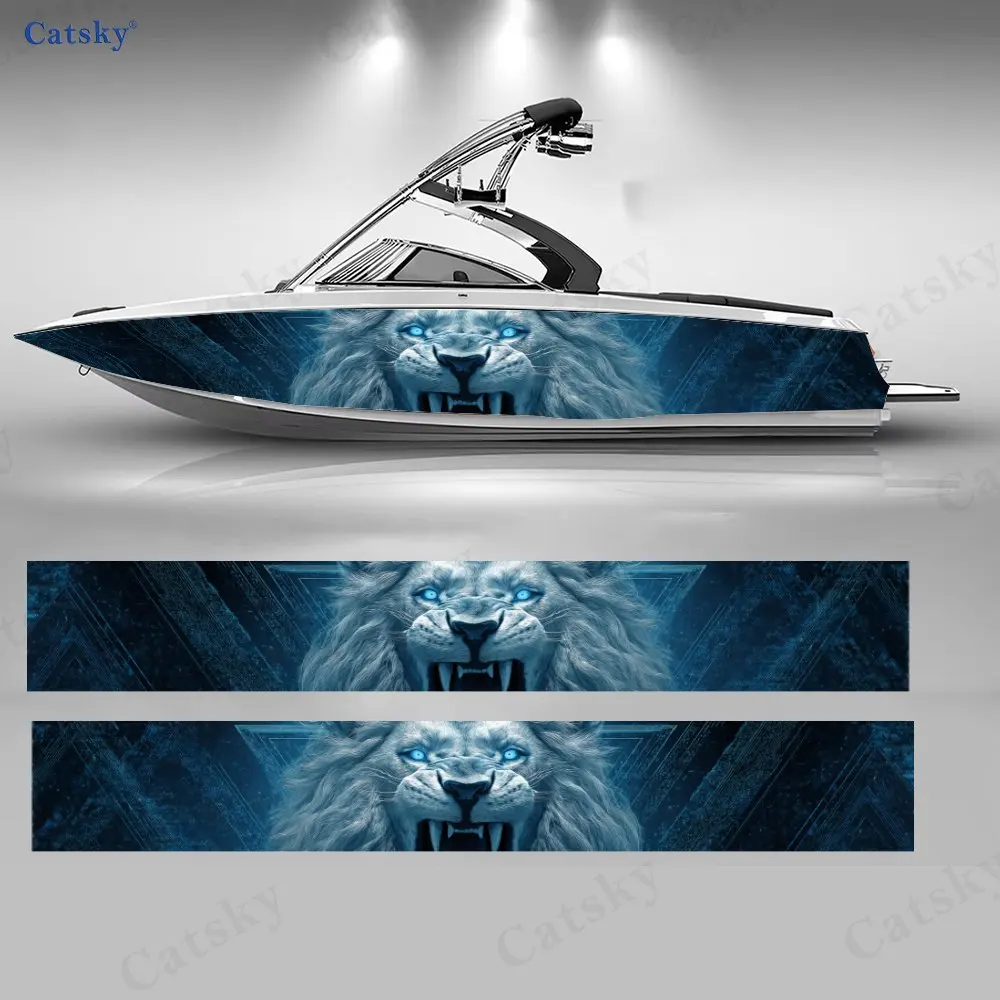 

Наклейки на лодку «Король Лев» с глазами-ледяными кристаллами, 2 шт., водонепроницаемые виниловые наклейки из ПВХ для рыболовных лодок, прочные и стильные.