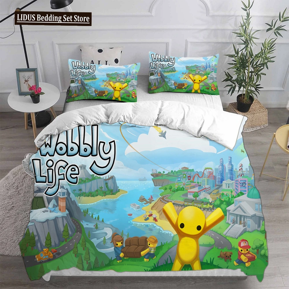 

Duvet Cover Bedding Sets Wobbly & Life Single Twin Full Queen King Size Quilt Anime Bed Cover Pillow Case 2-3 Pieces Set