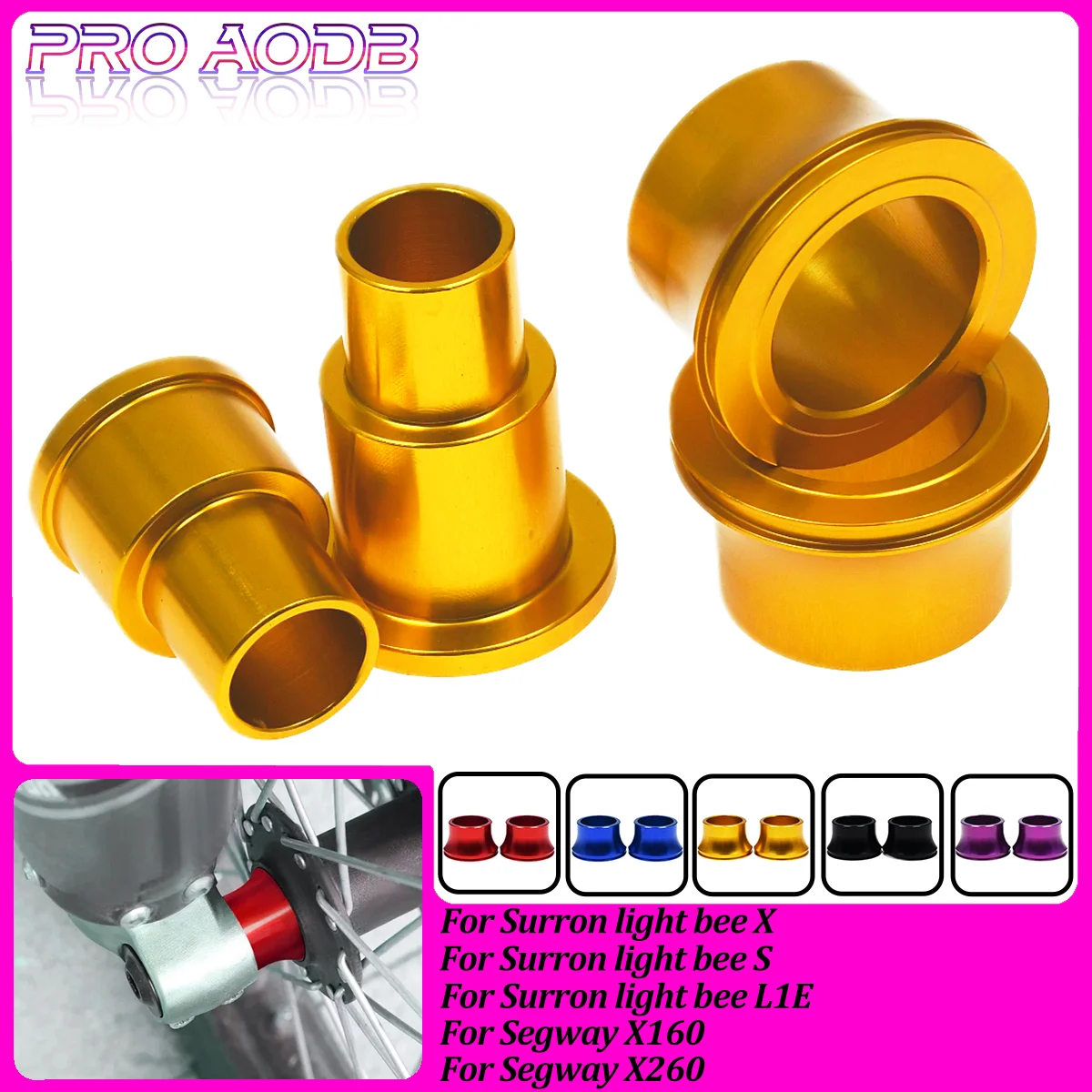 

Motorcycle Modified Lightweight Parts Accessories CNC Front Rear Wheel Axle Hub Spacers For Surron Light Bee S X Electric Bike