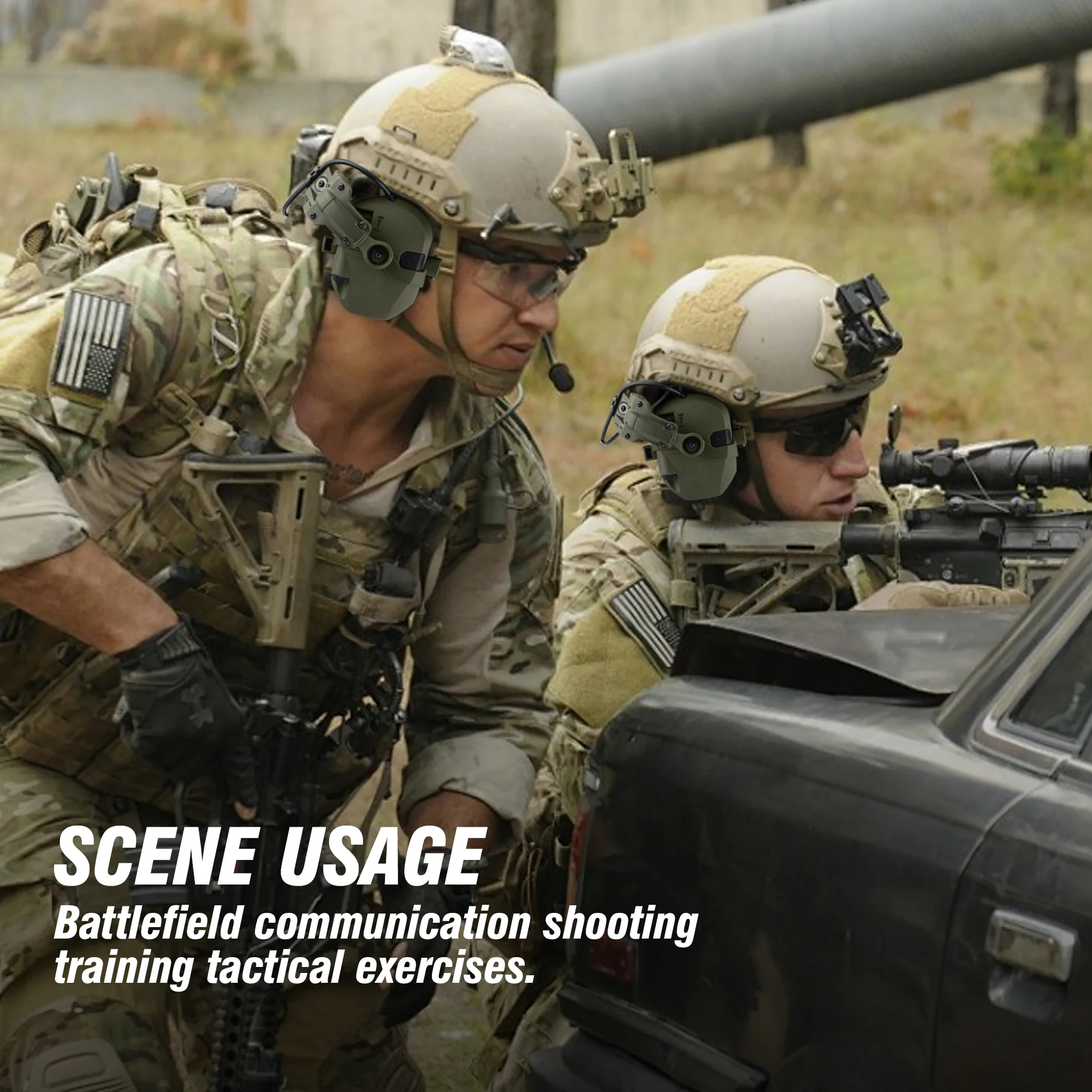 WK зажим для шлема, тактические наушники, электронная защита слуха NRR 23 дБ для военной стрельбы, тренировки, охоты