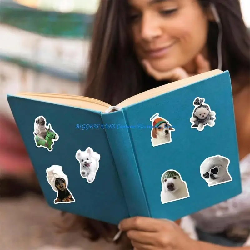 

50Pcs Dog Decorative Sticker for Water Bottle Scrapbooking Journal Phone Case