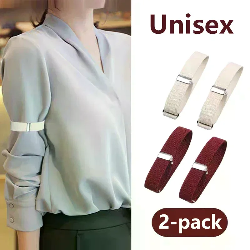 1pair Holder Business Elastic Adjustable Shirt Sleeve Garter Strap Arm Band Bracelet Anti-slip Cuff Armband Men Women