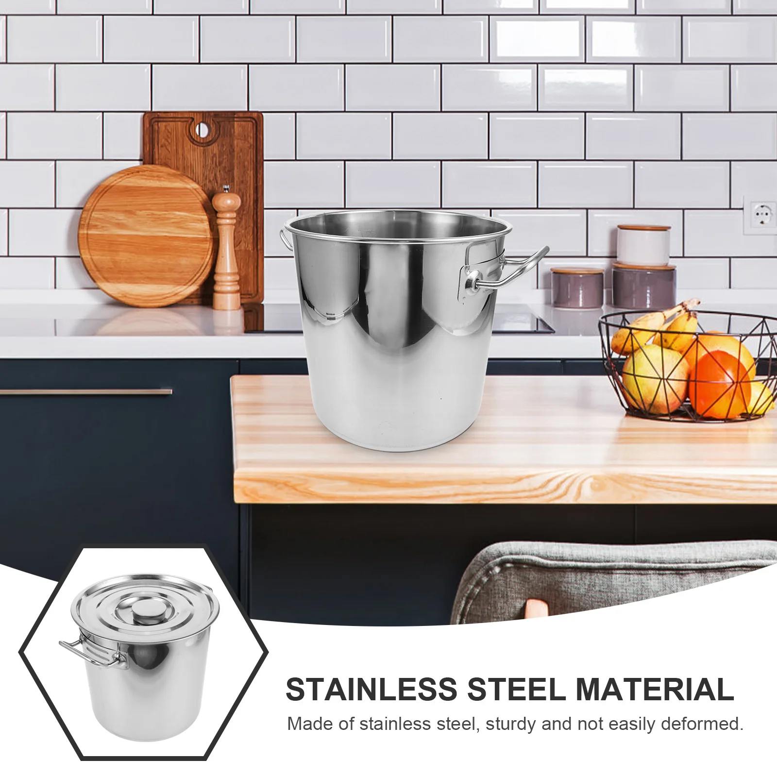 

Stainless Steel Soup Pot Lid Double Handles Versatile Cooking Noodles Stewing Meat Daily Use Stockpot Milk Pan Kitchen Supplies