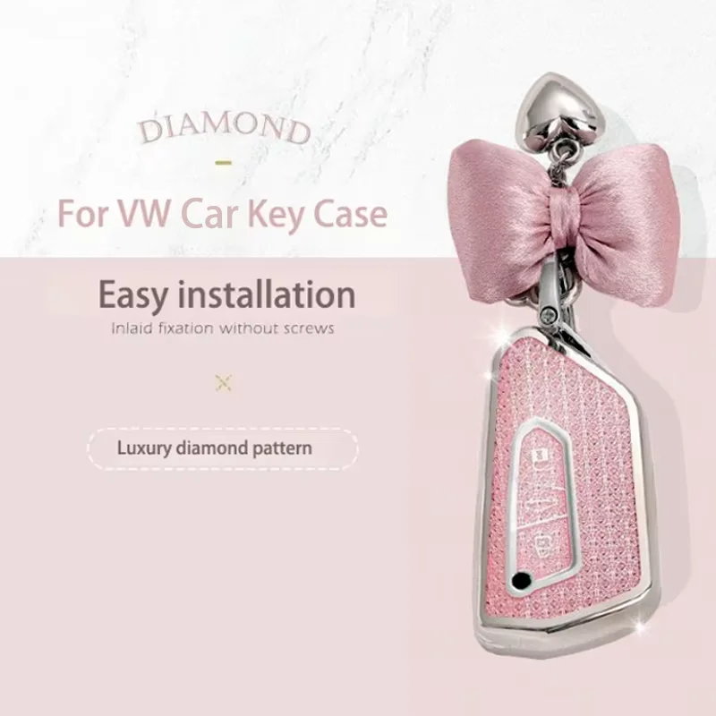 الفاخرة الماس نمط بولي TPU لشركة فولكس فاجن فولكس فاجن جولف 8 ID.3 ID.4 سكودا اوكتافيا A8 MK4 MK8 2022 2021 GTI غطاء مفتاح السيارة عن بعد #1