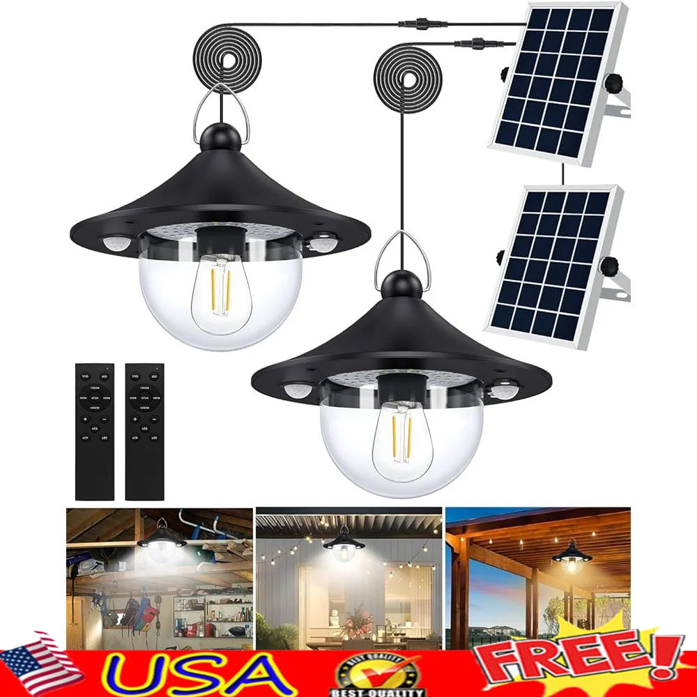 

Solar Shed Light 3000LM Outdoor Indoor with Remote Dual Motion Sensor 5 Lighting Modes IP65 Waterproof Easy Installation