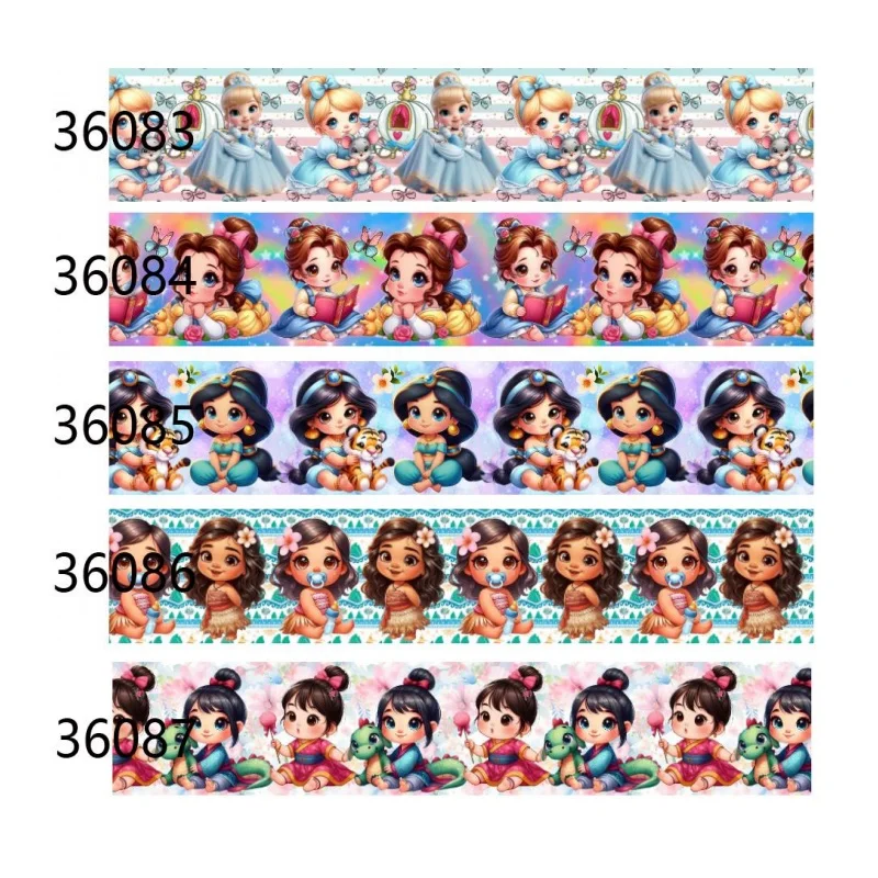 

10Yards Bows Baby Disney Princess Grosgrain Ribbon for Hairbows DIY Handmade Decoration Sewing Accessories