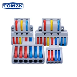 TOMZN 10PCS Quick Wire Connector LT SPL Universal Wiring Cable Connectors Push-in Conductor Terminal Block electrical splitter